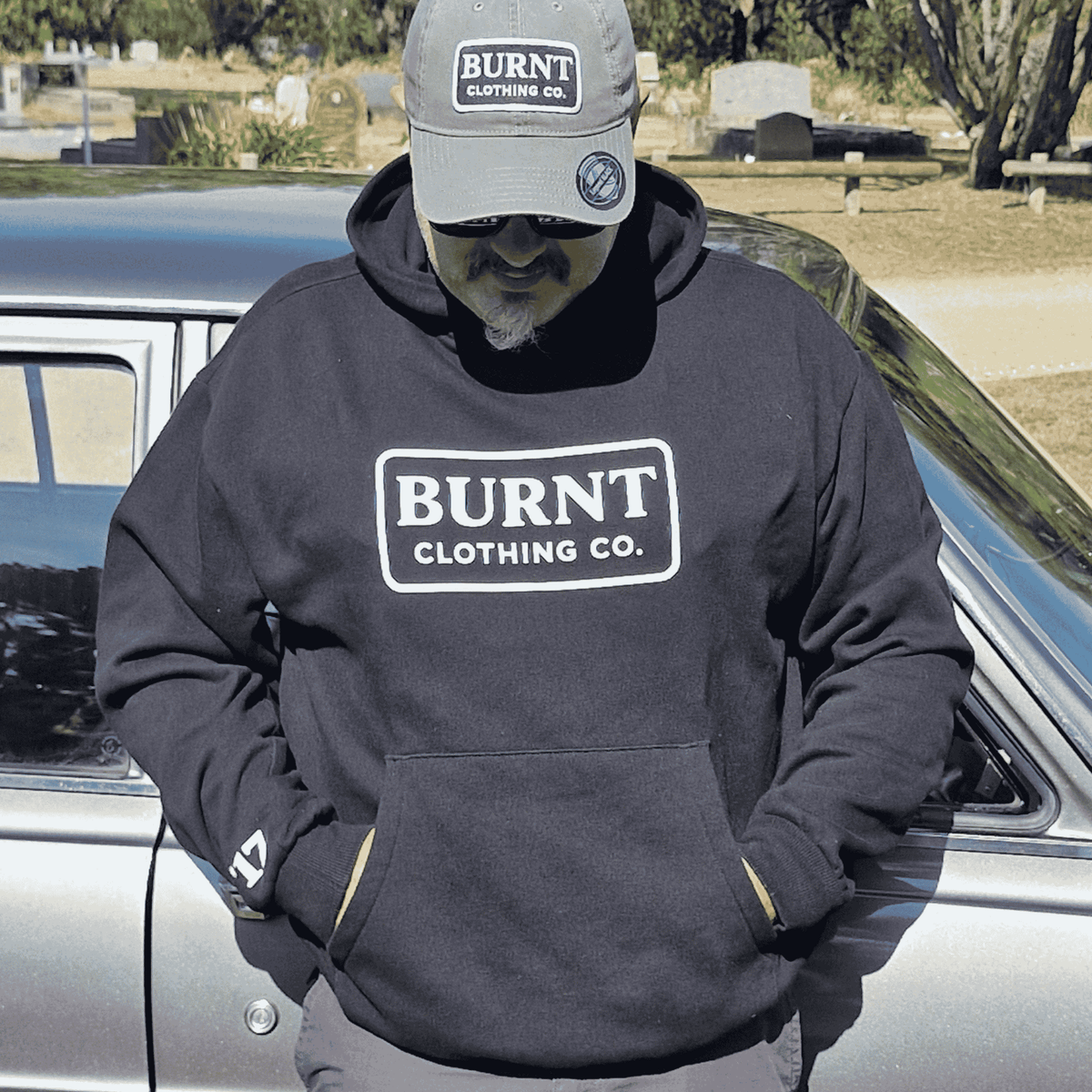 Black Burnt Company Hoodie with Burnt Clothing Co. logo.