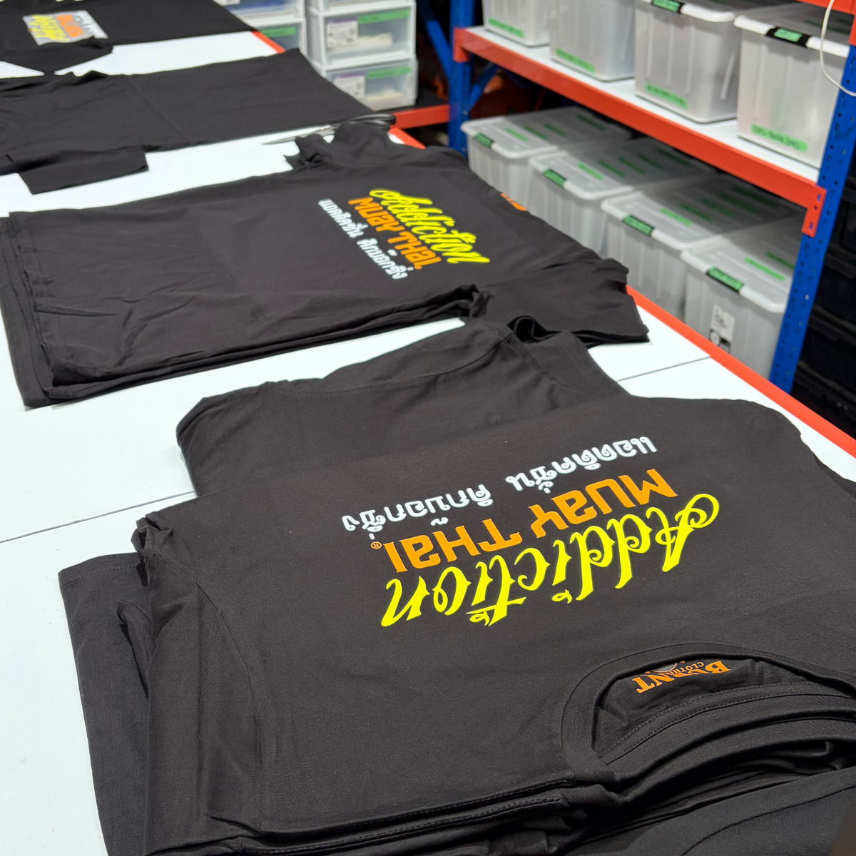 Custom Addiction Kick Boxing tees and hoodies made by Burnt Clothing Co.