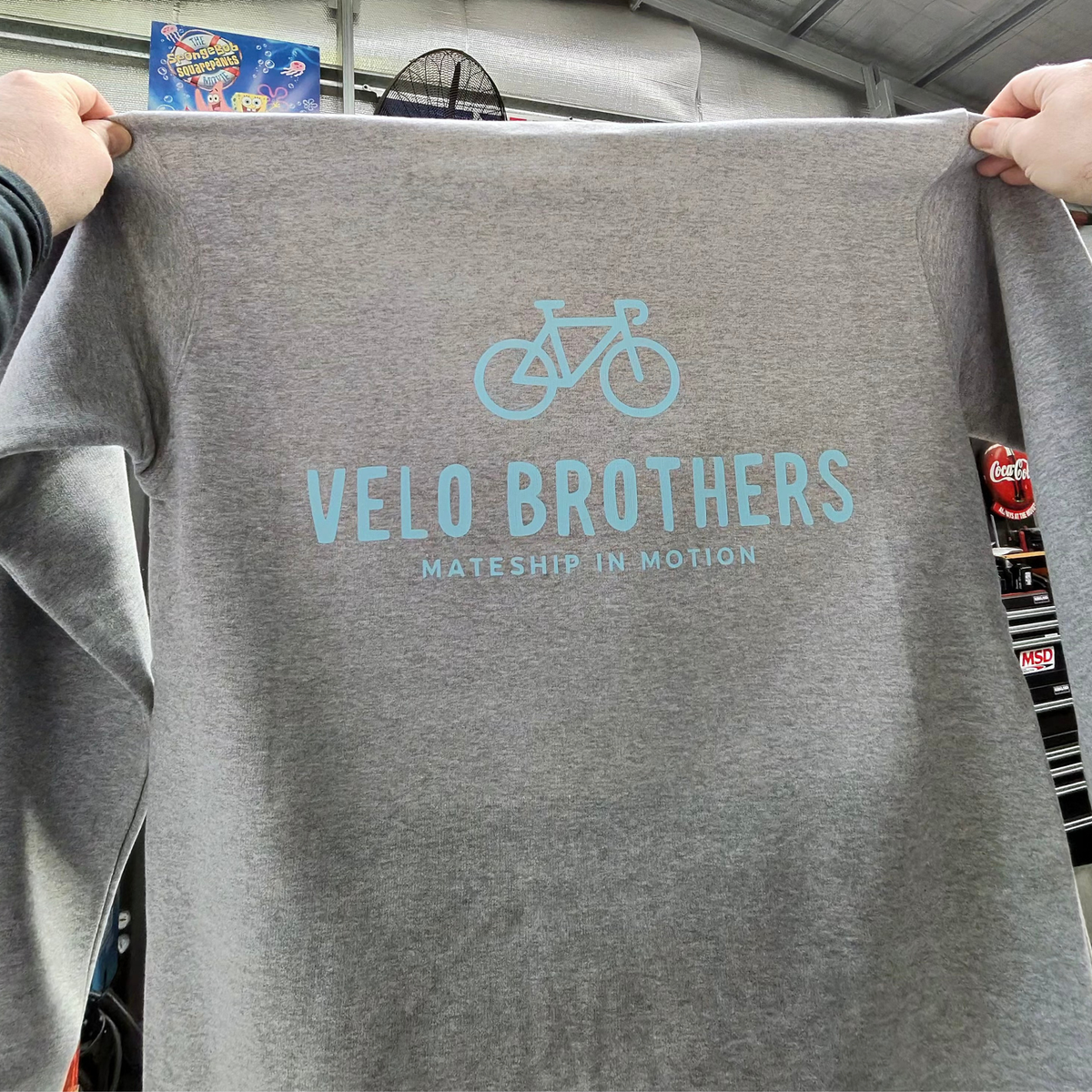 Velo Brothers branded hoodie printed by Burnt Clothing Co. in Melbourne