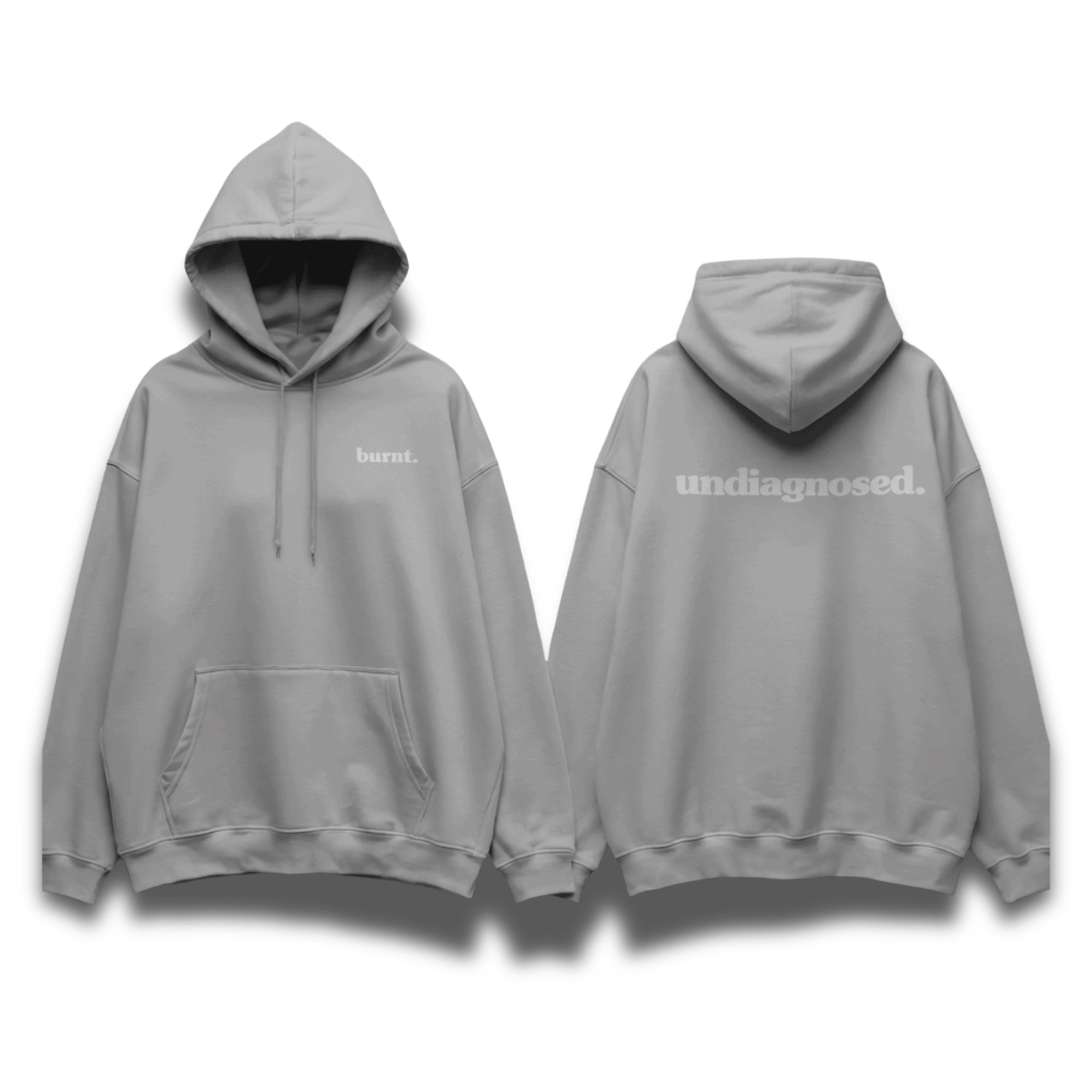 undiagnosed. Hoodie - Grey Marle/ Pink