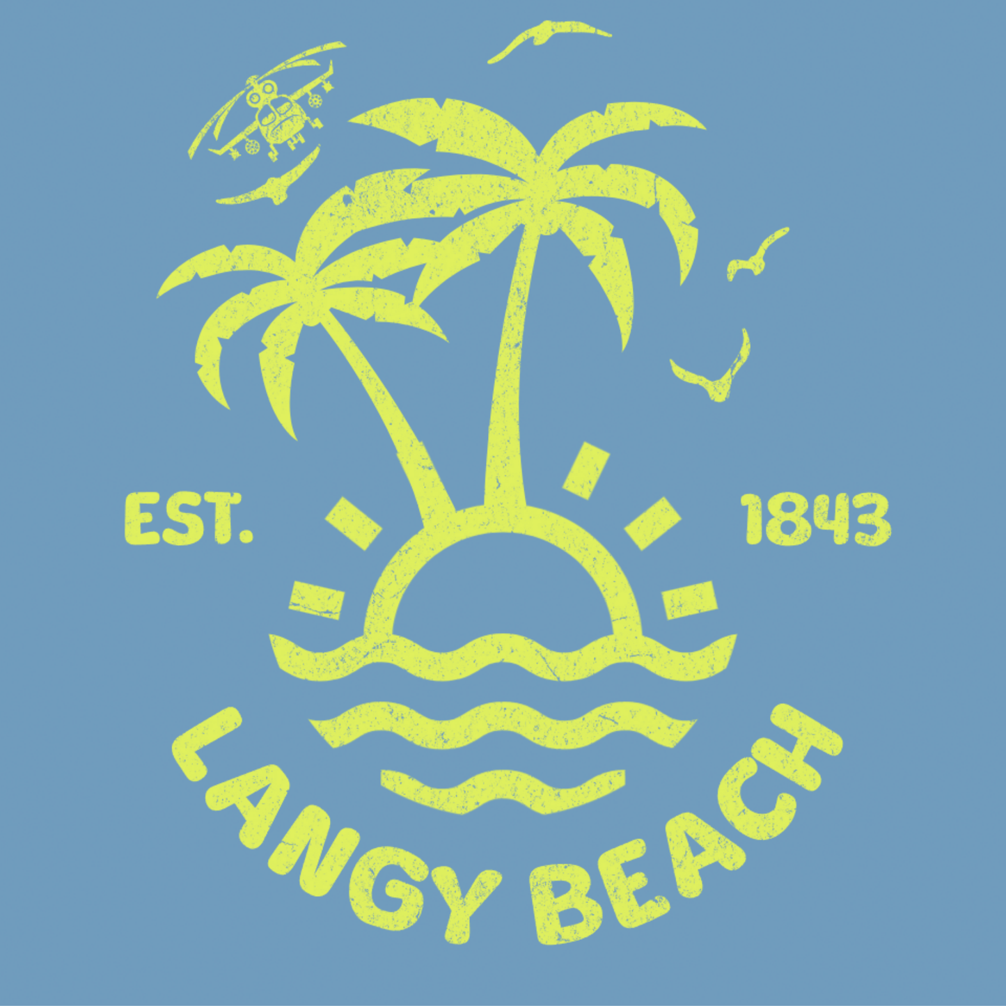 Langy Beach graphic tee by Burnt Clothing Co