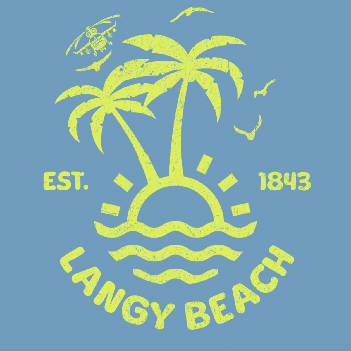 Langy Beach graphic tee by Burnt Clothing Co