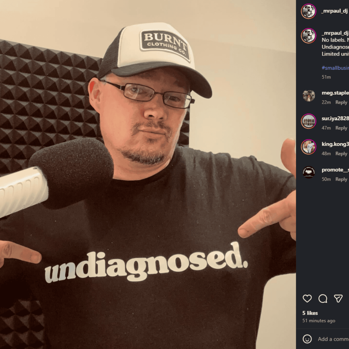undiagnosed. black statement t-shirt by Burnt Clothing Co.