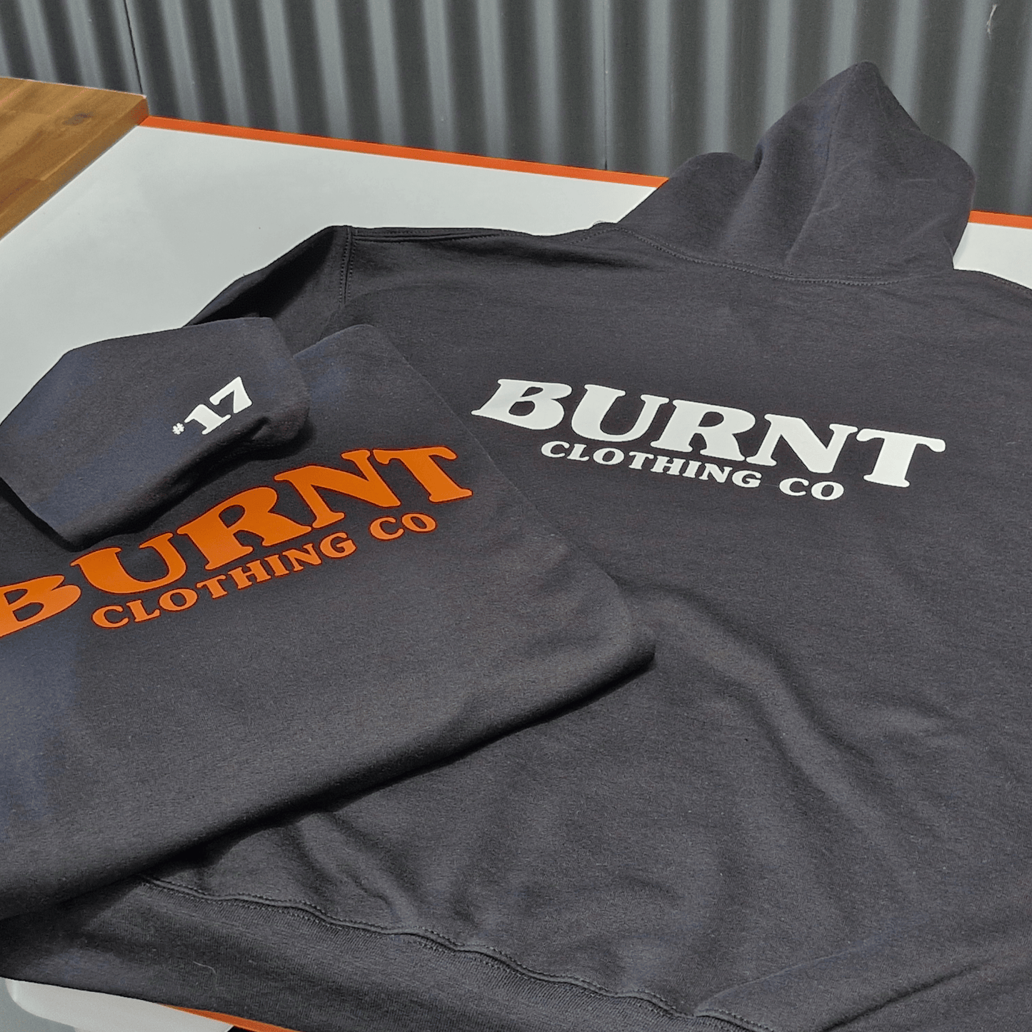 The Lucky #17 Origin Hoodie - Orange Lettering