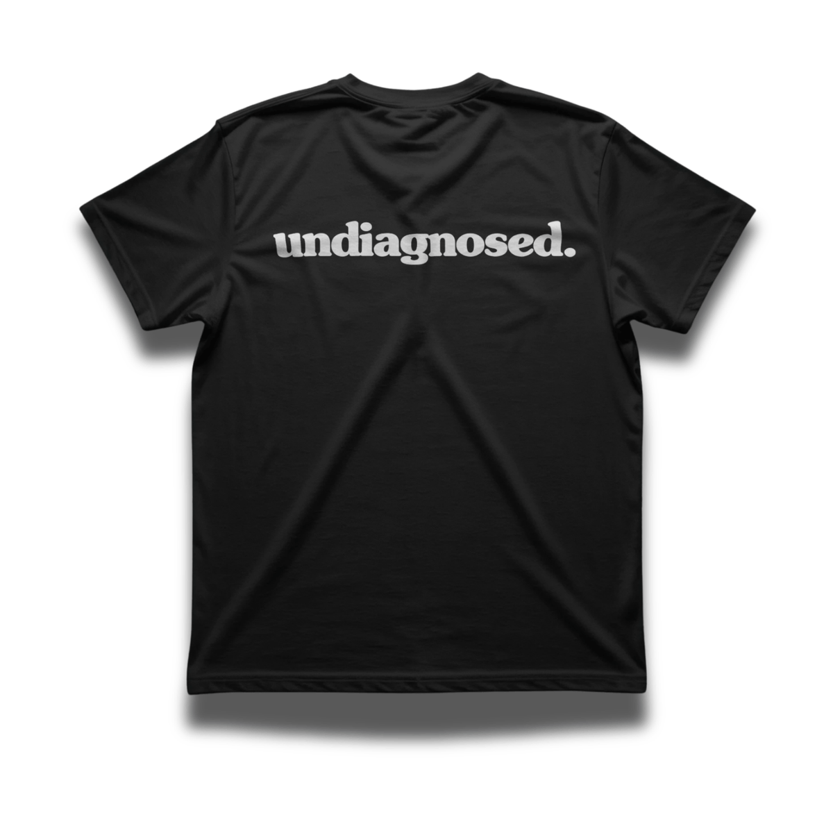 Black undiagnosed. t-shirt by Burnt Clothing Co. with minimal white print.