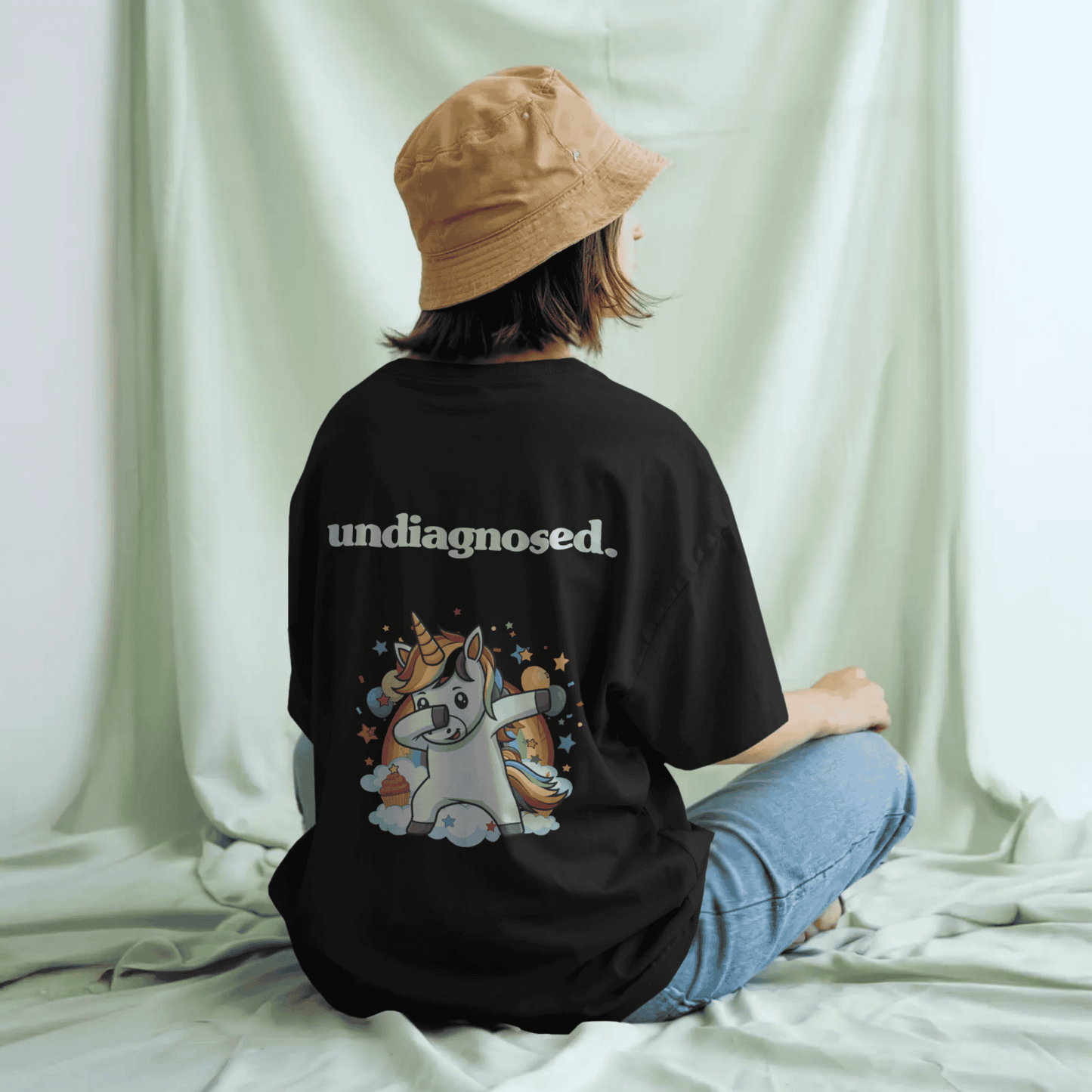 undiagnosed. Unicorn Tee - Black/ White