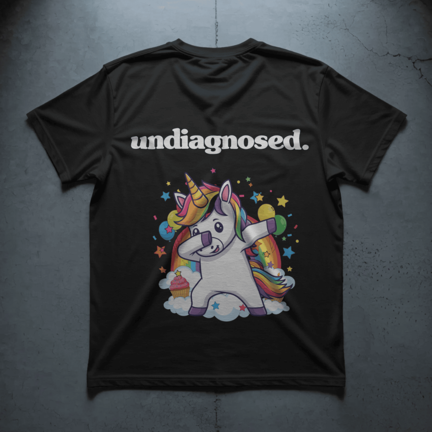 undiagnosed. Unicorn Tee - Black/ White