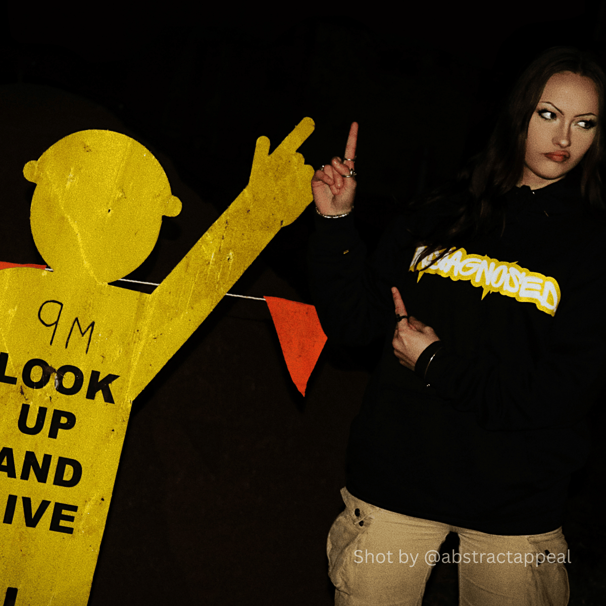 undiagnosed. limited edition hoodie worn in a mental health campaign photoshoot