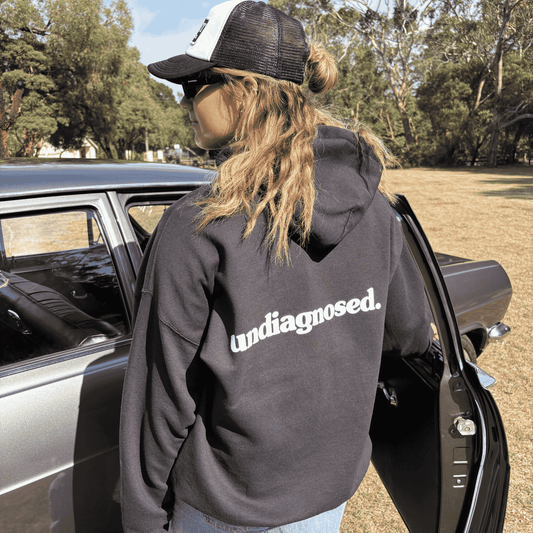 undiagnosed. Hoodie - Black/ White